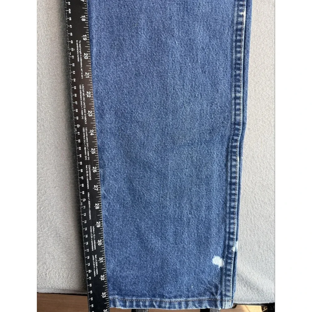 Wrangler Cowboy Cut Jeans Mens 30x36 Med Wash Blue Distressed Denim 13MWZPW